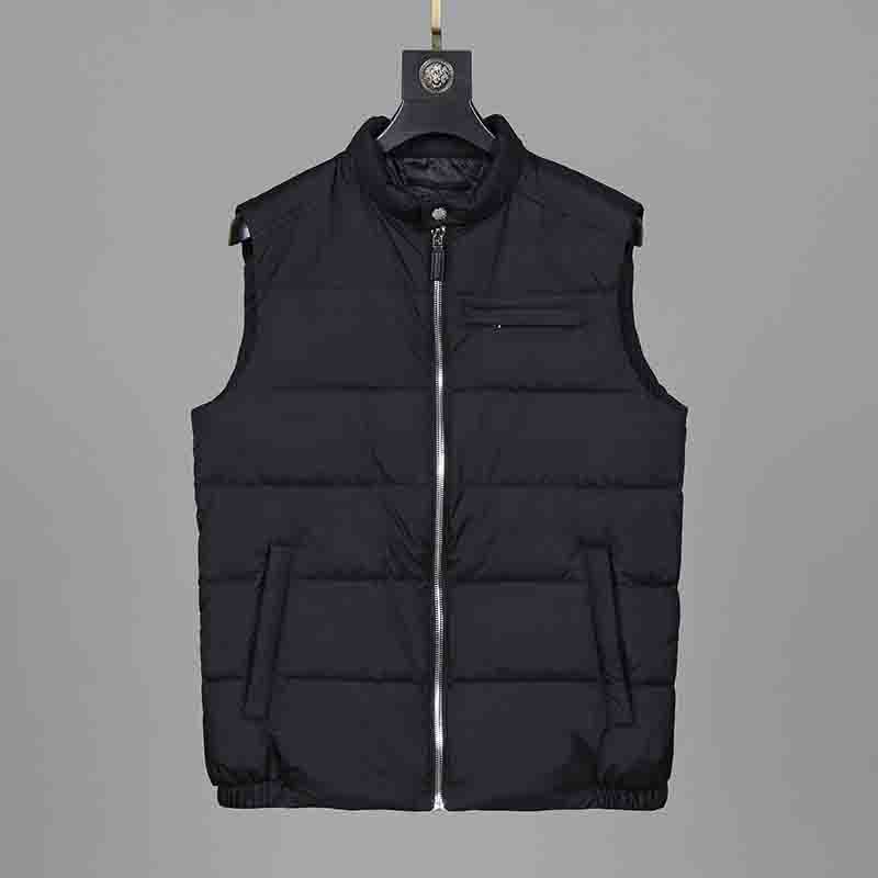 

Mens Down Vests Casual Stand Collar Sleeveless Parkas Men Thin Warm Vest Coat Fashion New Mens Clothing with Inverted Triangle 3 Colors, White