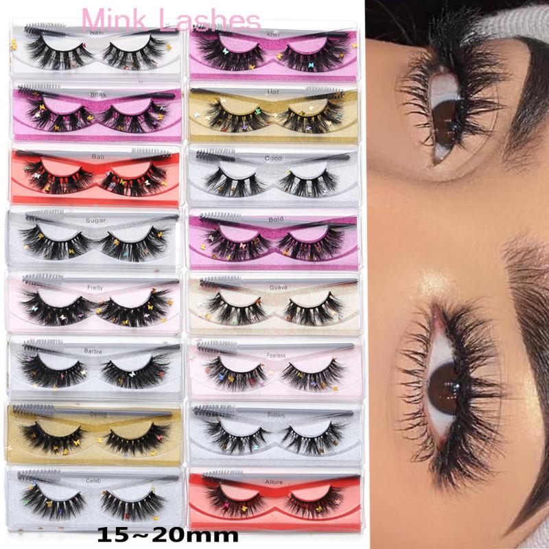 

1 Pair 15-20MM 3D Mink False Eyelashes Long Dramatic Fluffy Wispies Cruelty-free Handmade Eyelashes Lashes Extension Tool
