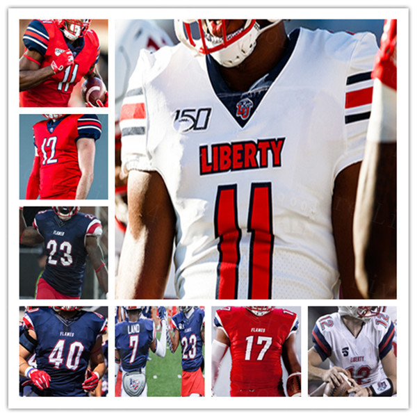

Custom College Football Liberty Flames Jersey Stephen Calvert Kevin Shaa CJ Yarbrough CJ Daniels Johnny Huntley Malik Willis Noah Frith 4XL, 2020 men white