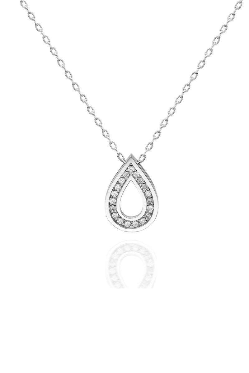 

Certified Cubic Zirconia Water Drop 925 Sterling Silver Necklace