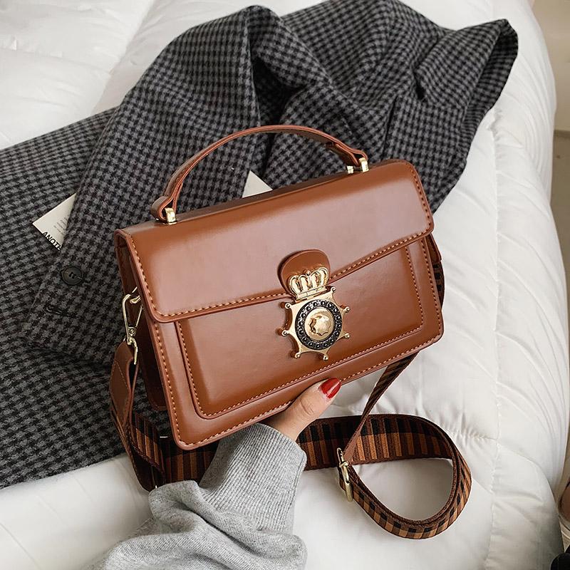 

Pu Leather Brand Designer Shoulder Simple Top-handle Bags Women 2021 Luxury Crossbody Flap Bag Female Fashion Small Handbags, Khaki