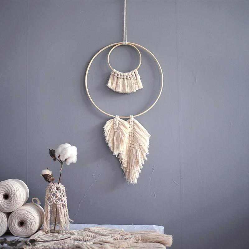 

Hand-woven Macrame Tapestry Wall Hanging Dream Catcher Hanging Ornaments Living Room Bedroom Wall Tapestry Mandala Boho Decor
