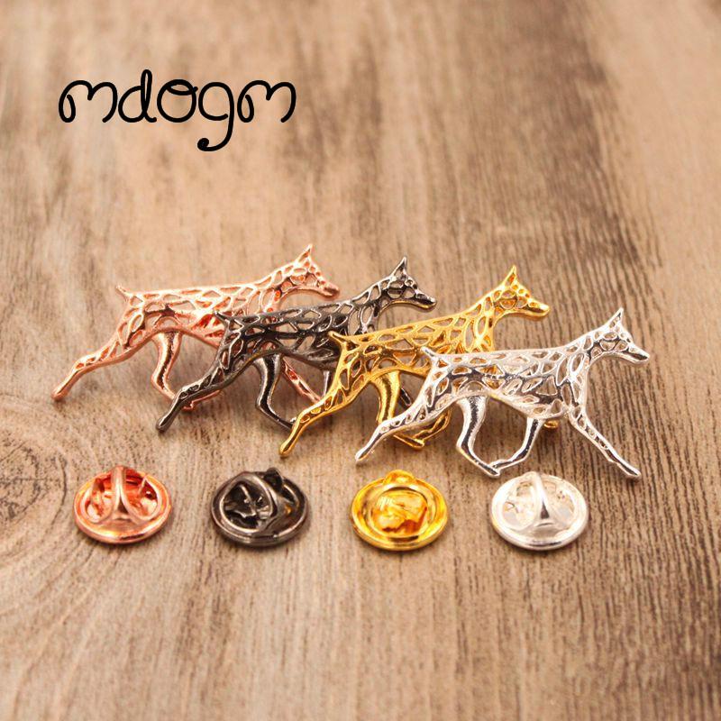 

Mdogm 2020 Doberman Brooches And Pins Jewelry Suit Cute Funny Metal Small Father Collar Badges Gift For Male Men B022