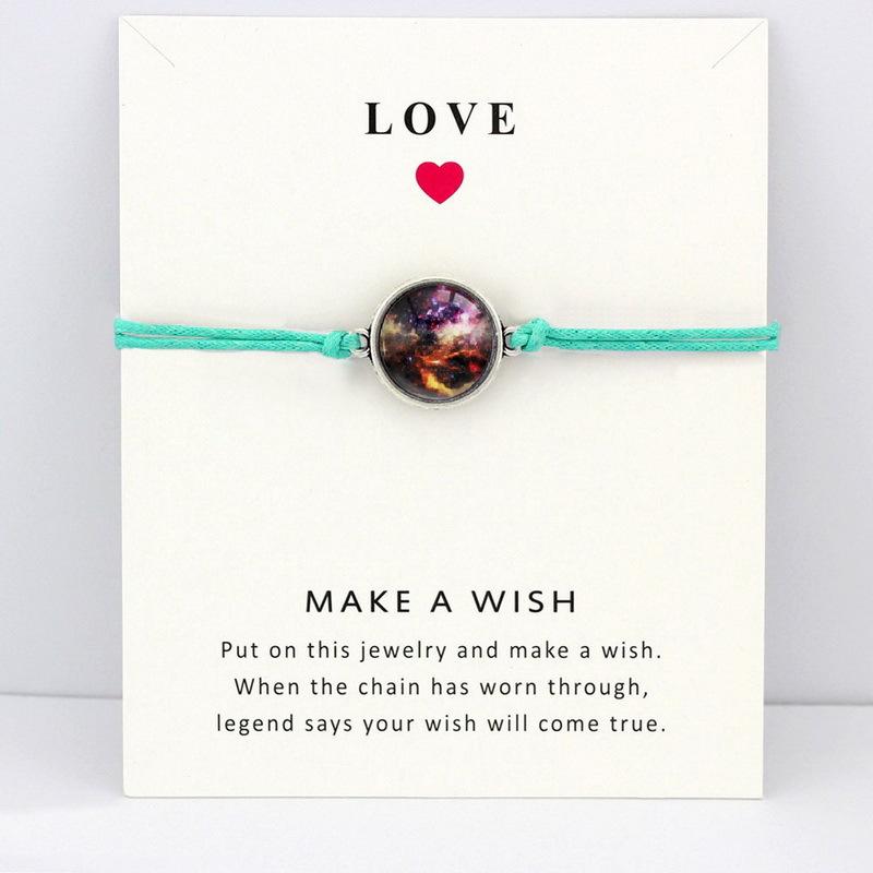 

Hand-woven Precious bracelet Make a wish Natural stone Bracelet Handmade Beads Braided Bracelets with Card Jewelry