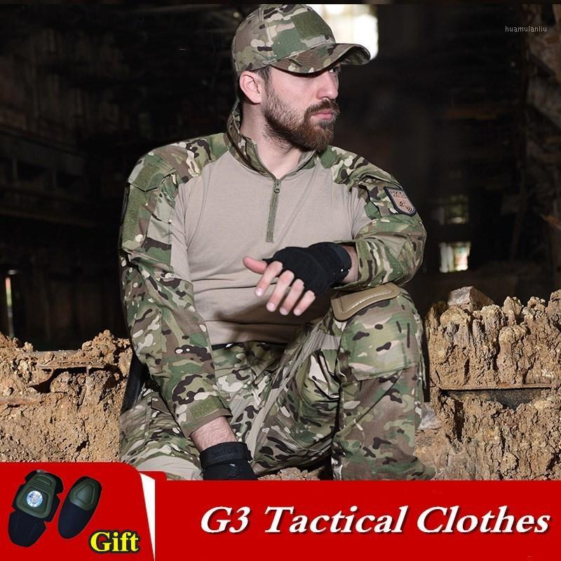 

G3 Outdoor Camouflage Tactical Clothes Long Sleeve Suit Army Fans Field CS Combat Training Uniform Tactics Tops Pants1, Black cp shirt