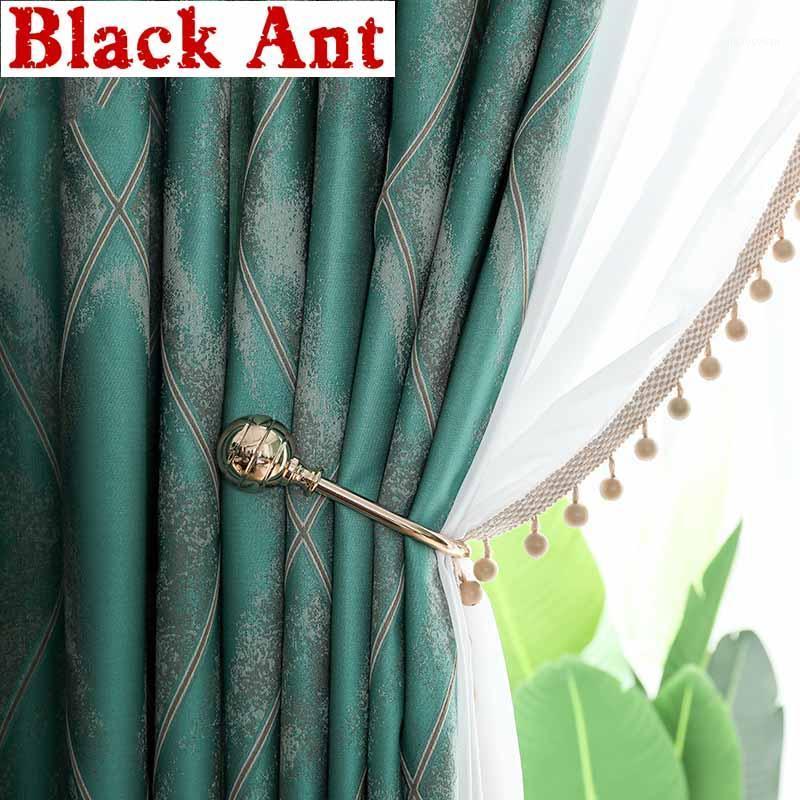 

Luxury Curtains Modern Minimalist American style Villa Living Room Blackout Curtains Custom Window Bedroom Drape Fabric X296#401, White tulle