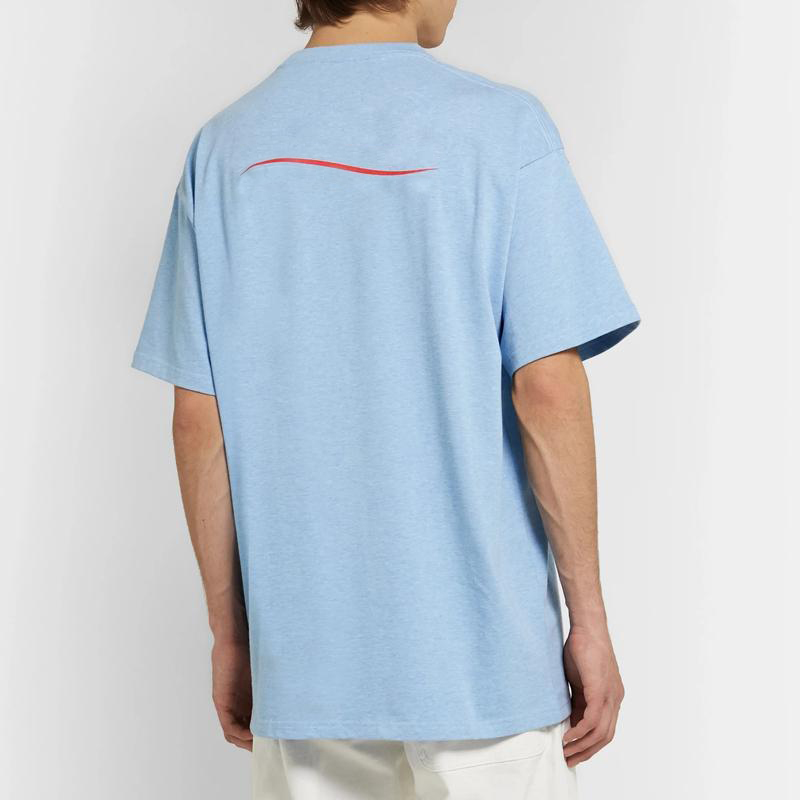 

Solid Logo Wave Mens T Shirt Classic Logo Letter Print Simple T-Shirt Casual Mens Womens High Street Short Sleeve Summer T-Shirt, Blue