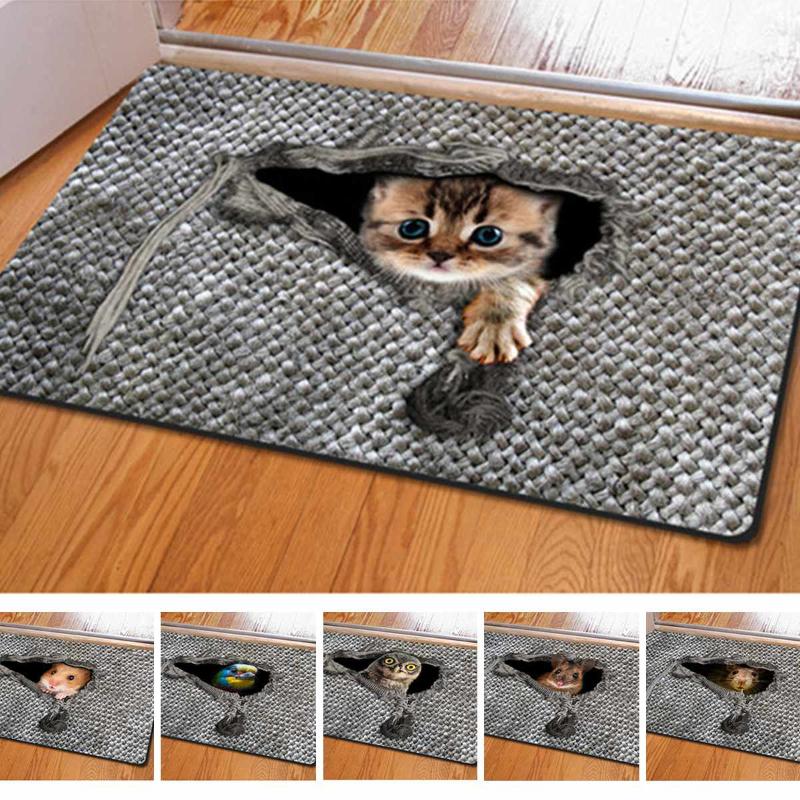 

Non slip Entrance Doormat 3D Cartoon Cat Animal Carpet Living Room Table Mats Carpet For Home Kids Bedroom Door Floor Rug