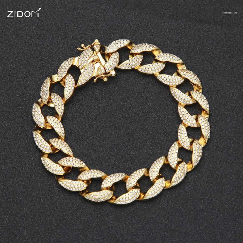 

high quality 100% Zircon+copper Men hip hop style bracelets iced out bling bling fashion bracelet Men jewelry christmas gift1