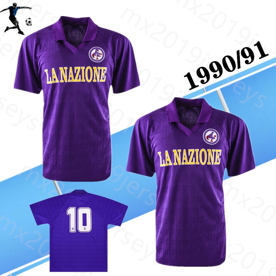 

1990-91 Fiorenti Na Home Shirt retro soccer jerseys Dunga Lacatus Kubik Fuser Pin 89 90 91 Shirts classic football Shirt, 90/91 home