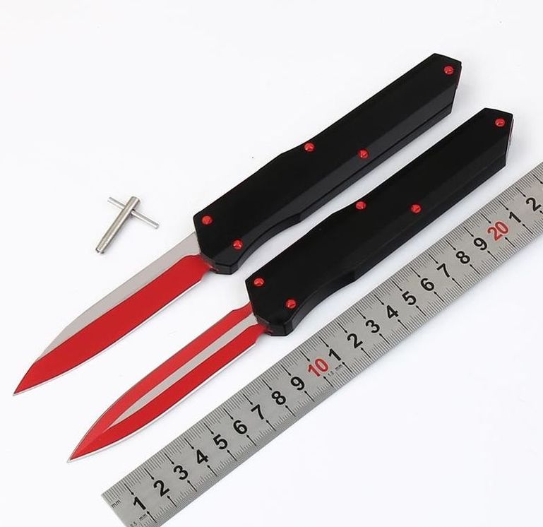 

Munroe Apocalyptic Cyp Smoothing Handle Red D2 Blade Dual Action Pocket Folding Edc Fishing Knife Hunting Knives Xmas Gift CK