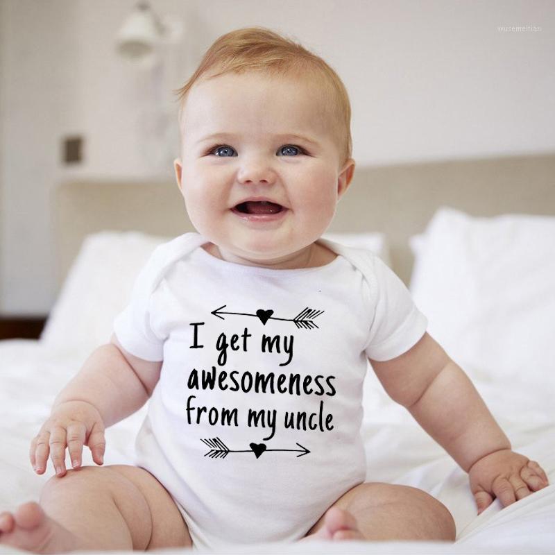 

I Get My Awesomeness From My Uncle Newborn Baby Bodysuits Funny Cotton Jumpsuit Infant Baby Boys Girls Rompers Clothes1, Pink2