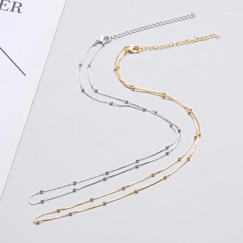 

5pcs/lot High Quality Women and Men Beads Ball Necklace Chain Brass Necklace For DIY Jewelry Making Gift1