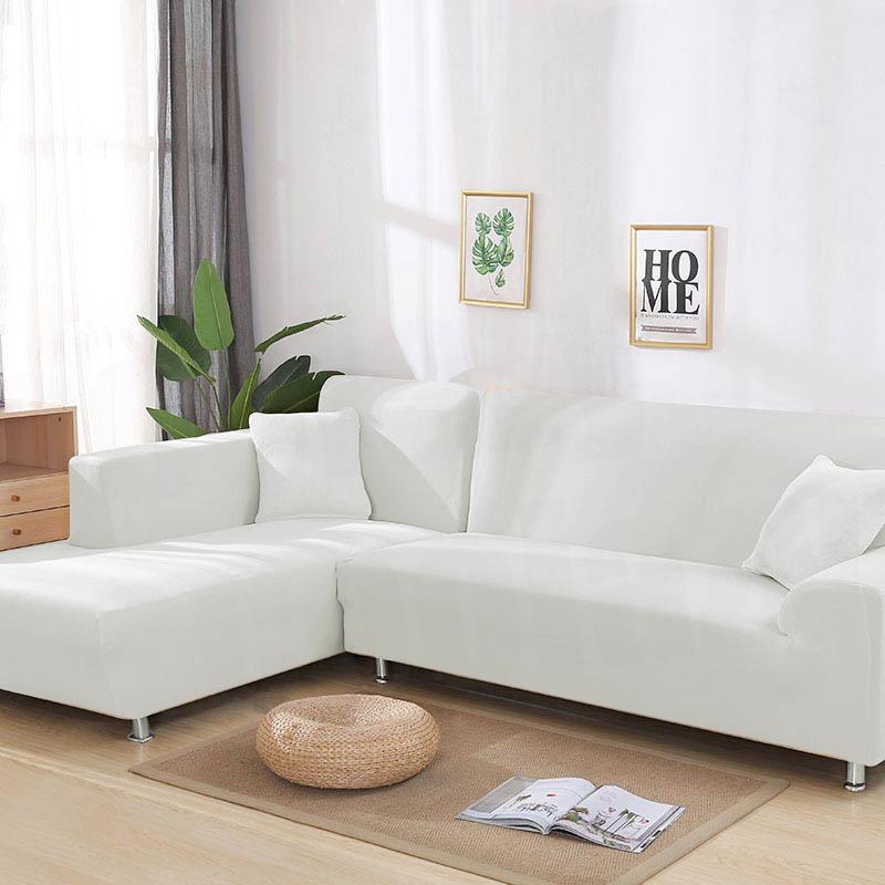 

1/2Pieces Solid Color White Sofa Cover Elastic Sofa Covers for Living Room cubre Couch Covers Corner Chaise Longue