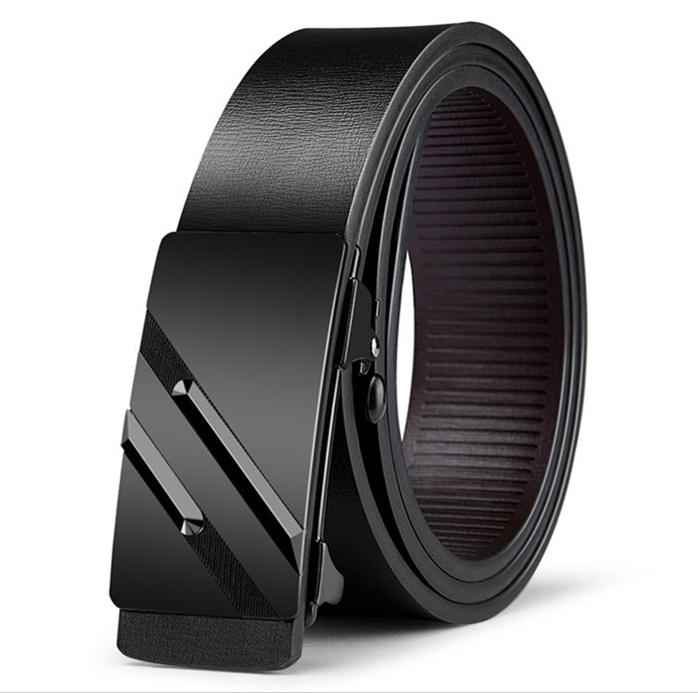 

Men's leather automatic buckle belt belt young middle-aged business versatile pure cowhide belt,pp10,free shipping, Silver