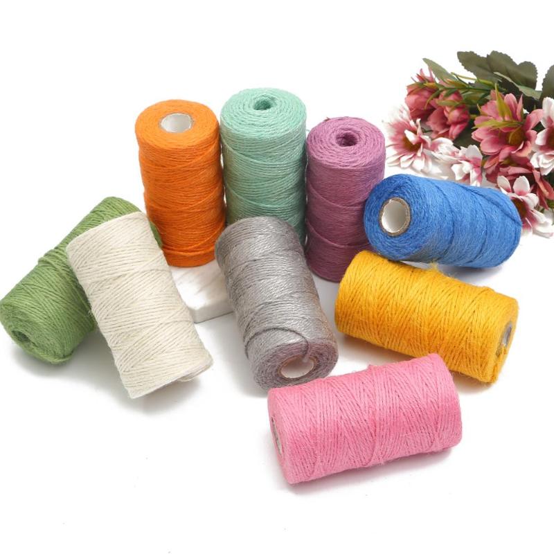 

100M Natural Burlap Hessian Jute Twine Cord Rope String Gift Packing Strings Christmas Event & Party Supplies, Green