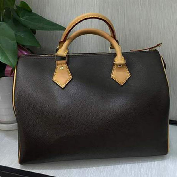 

Fashion Women Duffel Bags Brown Flower 25 30cm 35 Designer Leather Handbags for Ladies Speedy Classic Bag High Quality, Brown plaid
