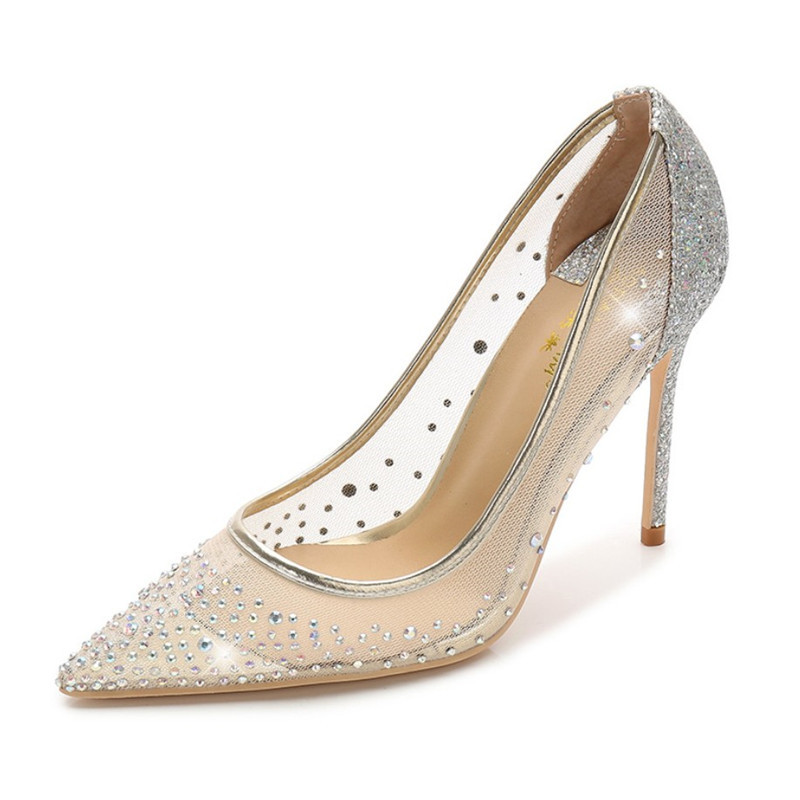 

Shipment of Free Fashionable Women Black Lady Mesh Glass Lace Toe Tip High Heels Size33-43 8 Cm Stiletto Wedding Shoes 81m0, 35