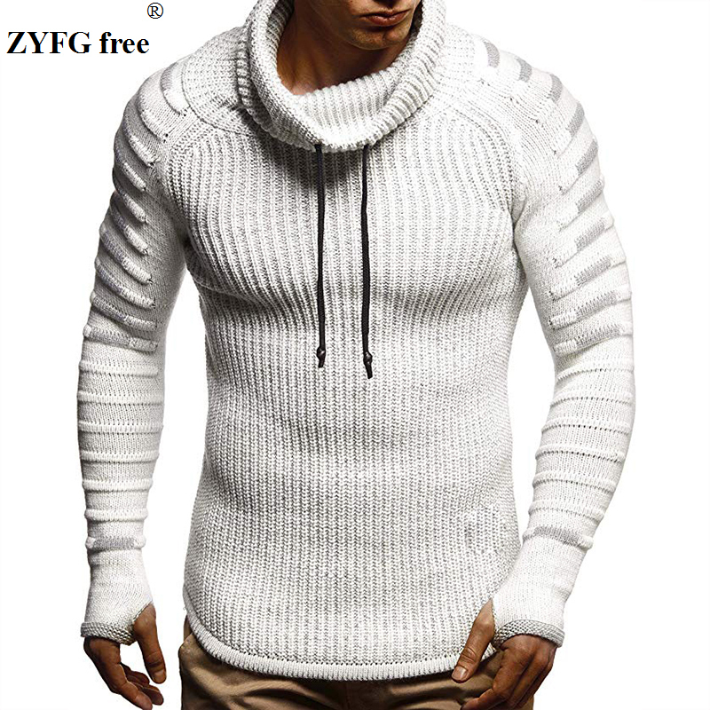 

New winter Men fashion casual sweater mens keep warm knitwear sweater turtleneck solid color Sweater for men coat plus size T200402, Dark grey