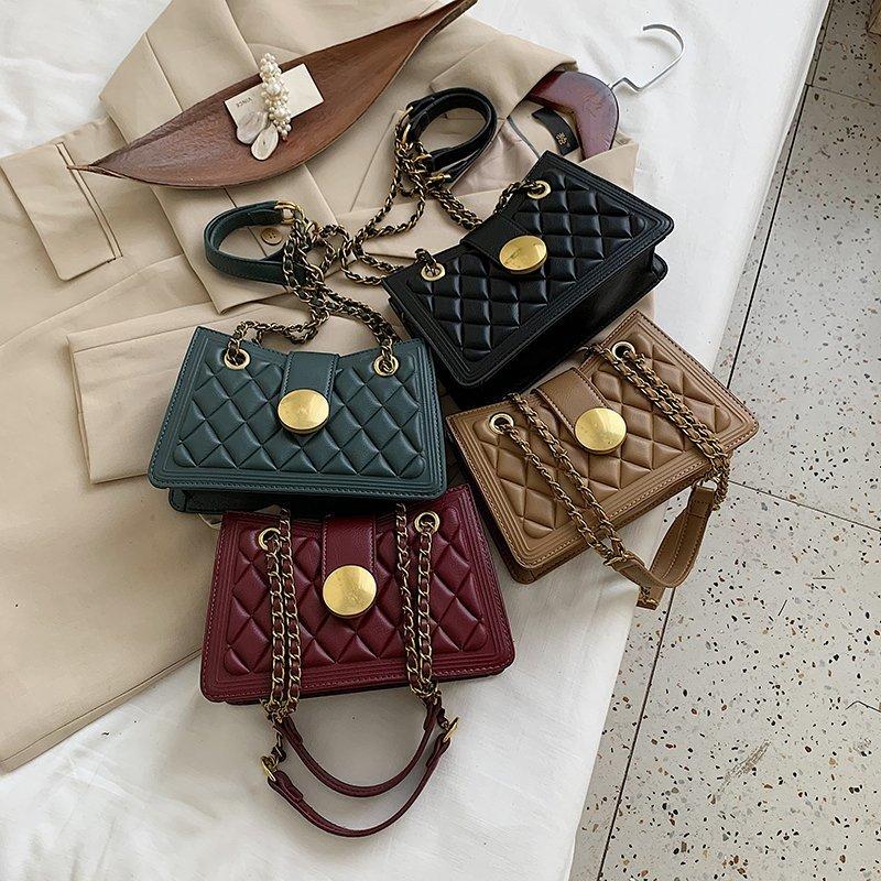 

Classic Luxury Designer Women Fashion Shoulder Bag Lady Burgundy Metal Chains Handbag Female Fashion Leather Prom Crossbody Bags, Black