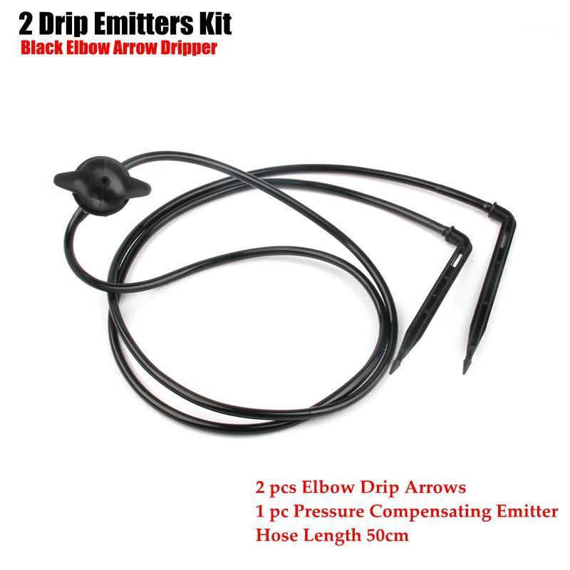 

10Sets 2-Head Drip Arrow Emitters Kits Bonsai Flower Plants Drip Irrigation Kits Greenhouse Vegetable Watering Dripper1, Black