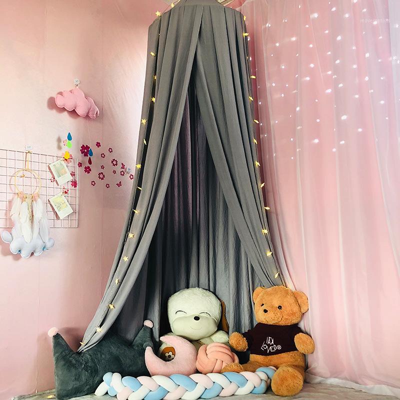 

Mosquito Net Curtain Bedding Dome Tent Cotton Baby Bed Valance Round Crib Netting Tent Nordic Kids Bedcover Photography Prop1