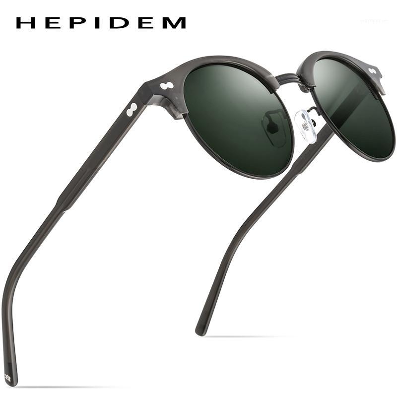 

HEPIDEM Acetate Polarized Sunglass Men 2020 New Women Sunglasses Retro Vintage Round Sun Glasses for Men High Quality UV400 91231