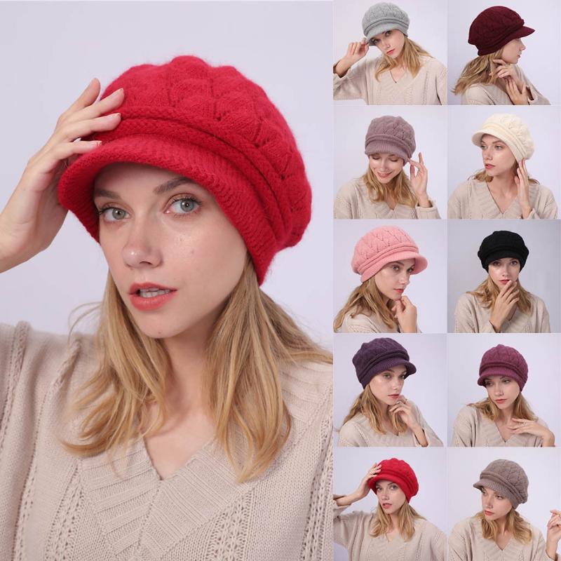 

Autumn Winter Hair Winter Skullies Hat Keep Warm Casual Beret Knitted Hat Wool Hemming Thicken Ski, Bg