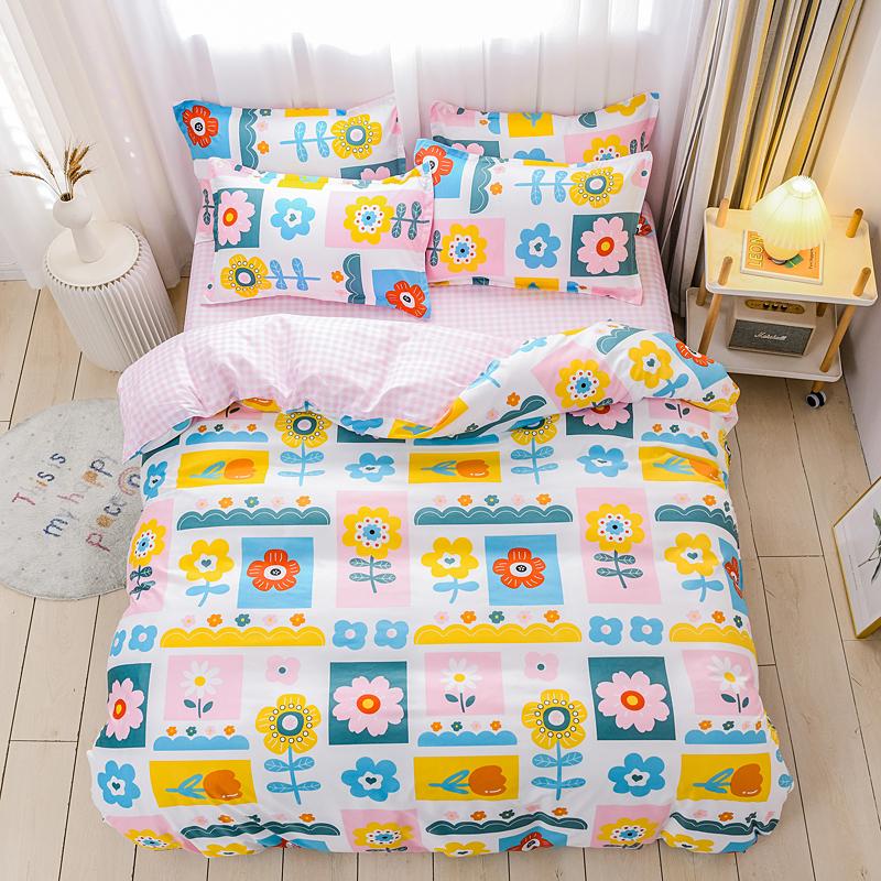 

Color flowers doodle Home Textile Bedding Set bed sheet pillowcase & duvet cover set 2/3/4/5PCS, O33