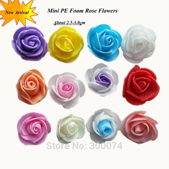 

Sale 50pcs/ pack, 2.5cm PE Foam Rose Artifcial Foam Mini Flowers Heads For Wedding Party Decor Blue Rose Wreath Flower Crafts, White