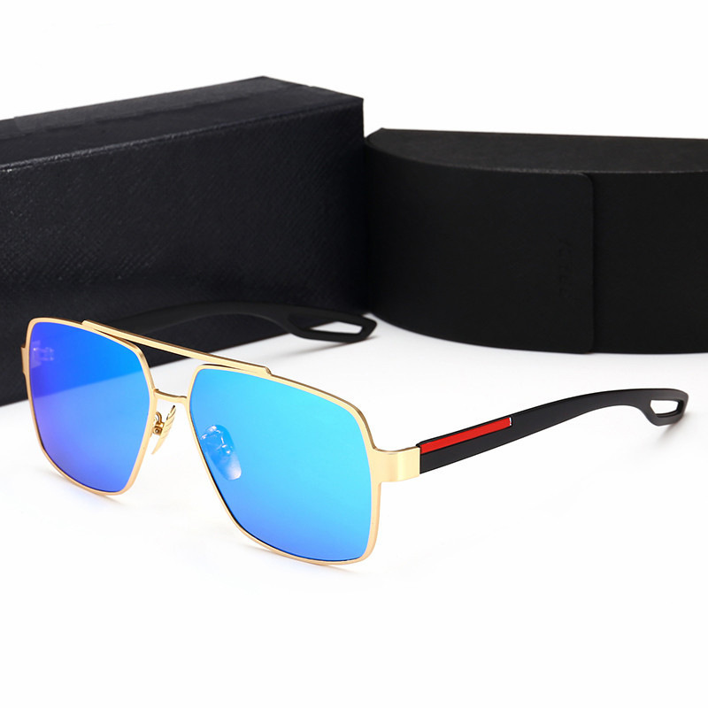 Retro Polarized Man Woman Designer Sunglasses Rimless Gold Plated Square Frame Eyewear With Case