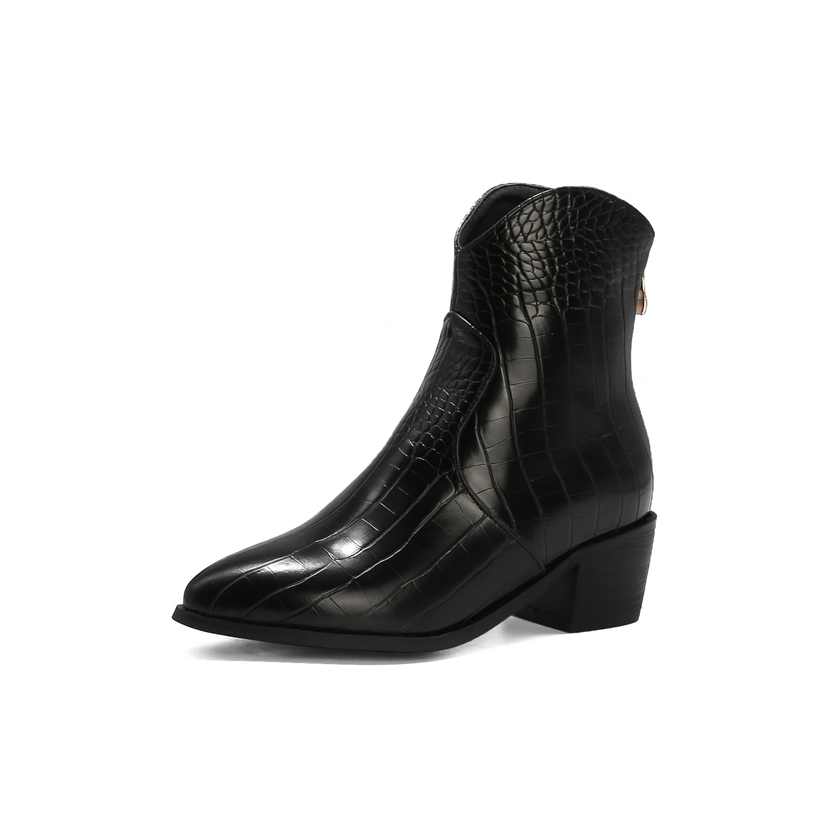 

Women's ankle plus size 22-26.5 in winter's length warm teddy pointed at short crochet standard online celebrity boots F9MA, Black-winter