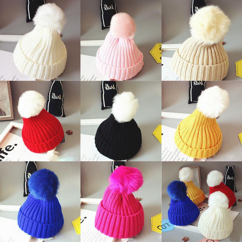 

pudcoco Newest Arrivals Hot Infant Newborn Toddler Cute Winter Kids Baby Warm Hat Knitted Wool Girl Boy Hemming Crochet Ski Cap, White