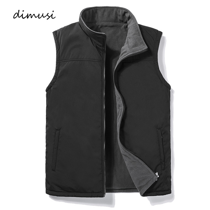 

Winter Men;s Vests Fashion Fleece Warm Waistcoats Casual Outwear Thermal Vests Man Sleeveless Jacket Clothing, Black