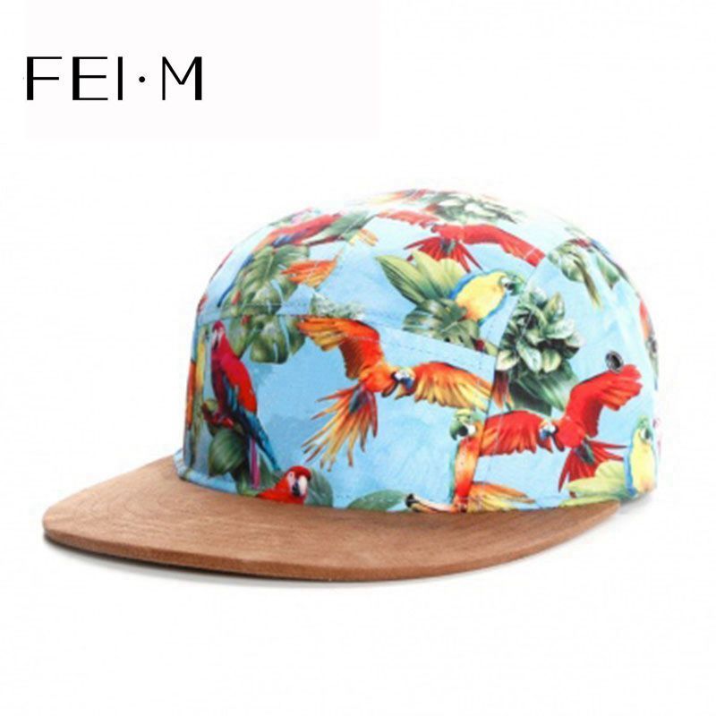 

FEI  Fashion PARADISE 5-PANEL CAP spring parrot suede snapback cap for men women adult hats Parrot brown suede baseball caps LJ200916, Blue;gray