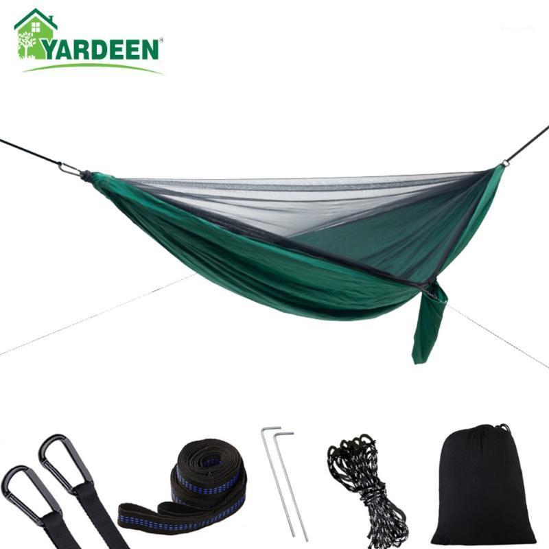 

290*140cm Automatic Quick-open Anti-mosquito Hammock Outdoor Champing Hiking Parachute Hammock with Two Different Styles 7Colors1