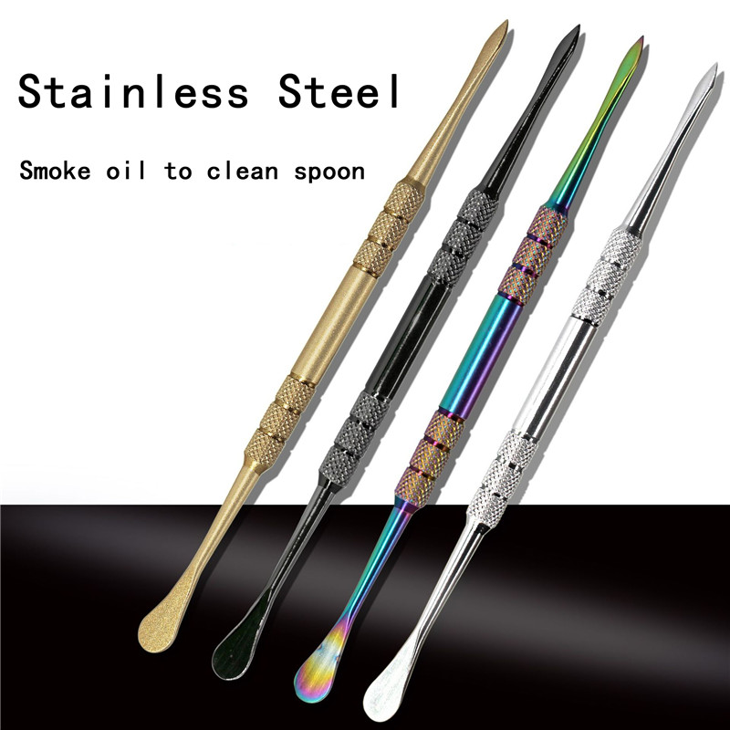 

Stainless Steel Smoke Pipe Smoke Oil Spoon Tobacco Pipes Accessories Smoke Cream spoon Stick-shaped Smoking Digging Oil Cleaning Tool