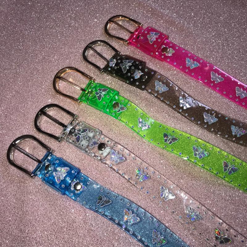 

2020 New Sexy Pub Female Leather Skirt Belts Punk Gothic Rock Harness PVC Butterfly Waist Belt, Black;brown