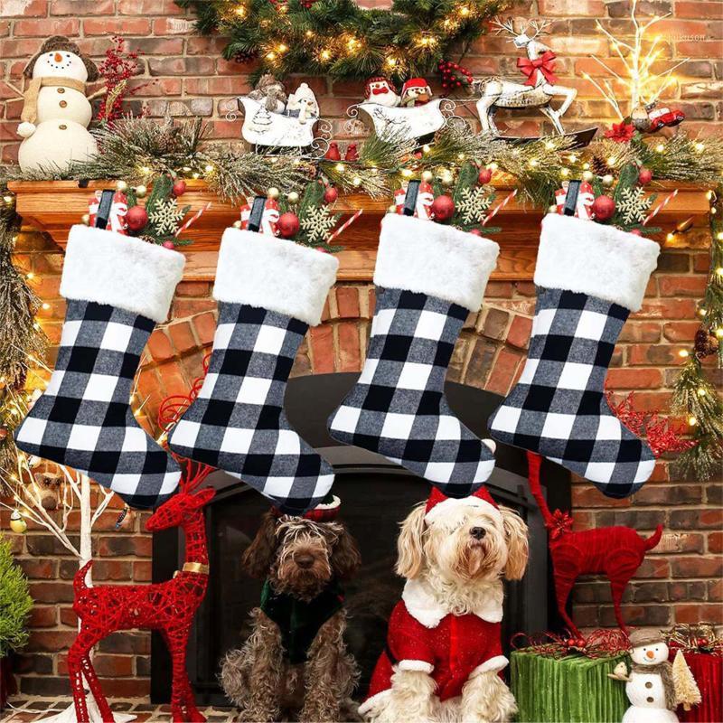 

FAROOT Christmas Socks Gift Bag Lattice Christmas Socks For Decorations For Home Office Hot Sale1