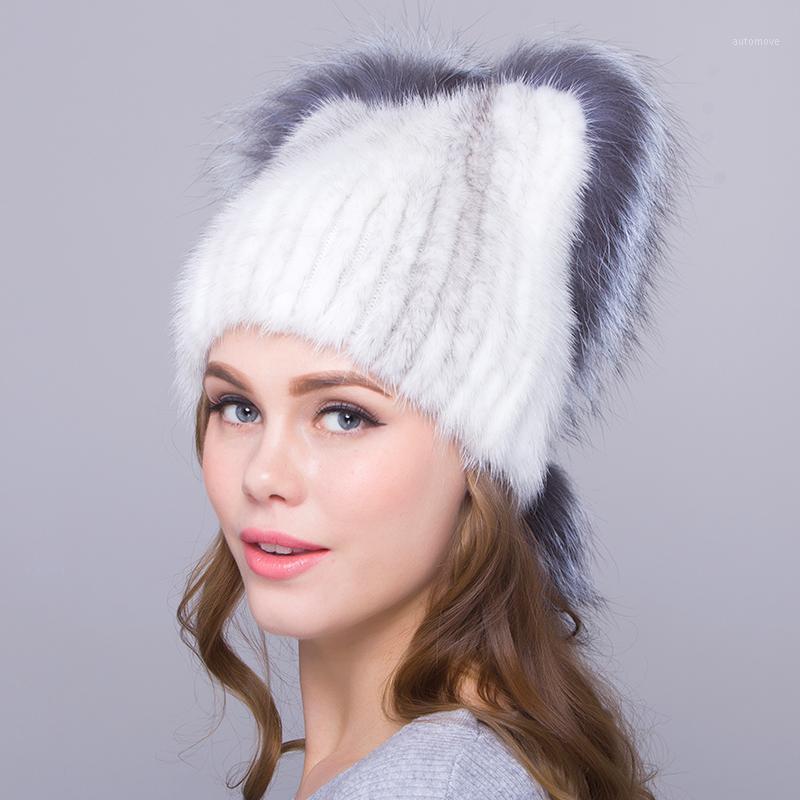 

JKP New animal with fur hat for women warm winter whole mink cap with Fur in Hat DHY18-031