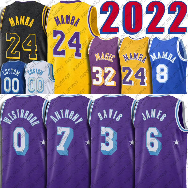 

24 8 LeBron James Bryant Basketball Jerseys 23 6 Anthony Russell Westbrook Davis Black Mamba 2023 City 7 0 Carmelo Jersey, Select green number