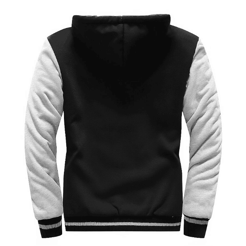 

2021 New Winter Make Hoodies Thick Men Oversized Camouflage Male Fleece Jacket Warm Sweaters Coats Streetwear Solid with Hood K35 5BSJ, Black