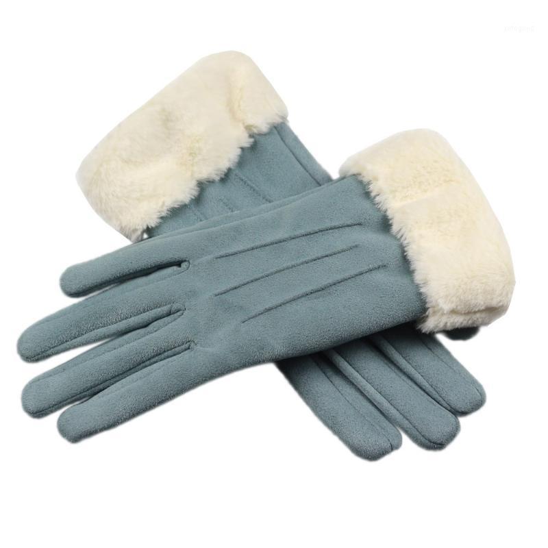 

Five Fingers Gloves 2021 Ly Arrival Cycling Style Fashion Women Autumn Winter Warm Imitation Fur Mittens 10.241