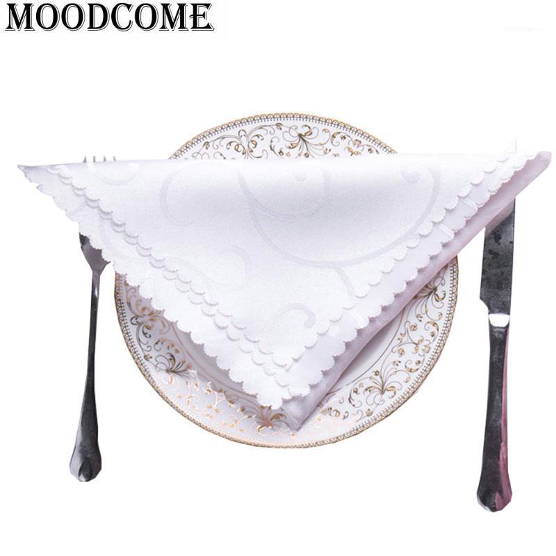 

5pcs/lot 48*48cm hotel napkins textile dobby Party Dining Event Restaurant Banquet white table napkins cotton1