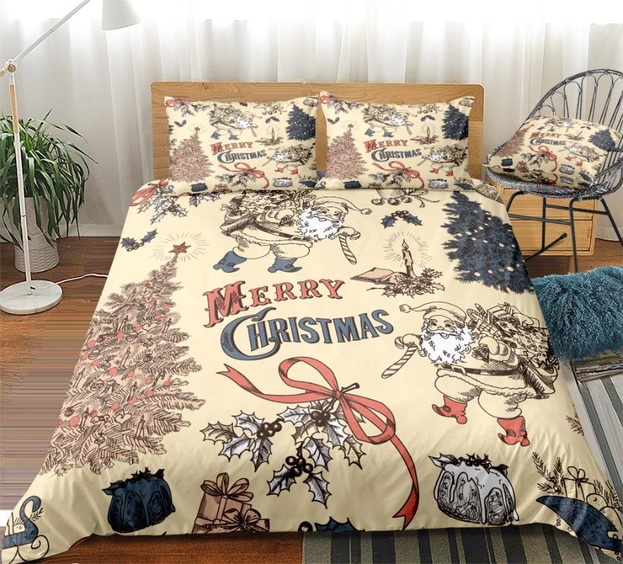 

Christmas Reindeer Duvet Cover Set Santa Claus Bedding Set Christmas tree Beds Home Textiles Microfiber For Kids Girls1, 01