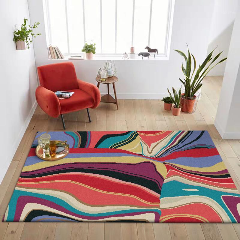 

Modern Simple Art Multicolor Abstract Carpets Living Room Bedroom Decor Washable Mats Polyester Antiskid Area Rugs1, 19760-1