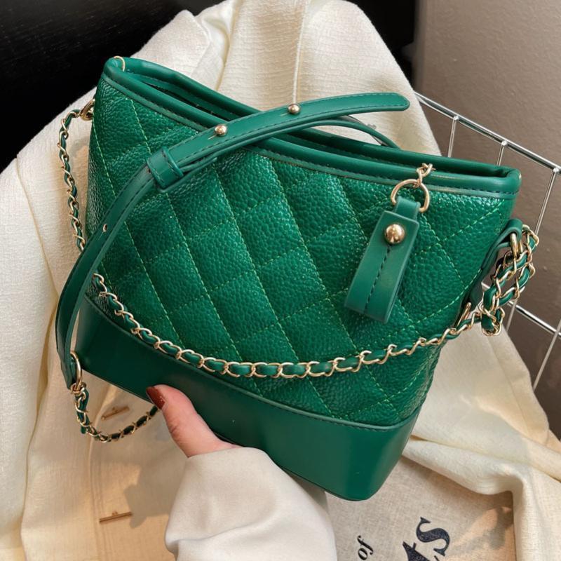 

Evening Bags High Quality Ladies Luxury Diamond Bucket Bag 2022 Spring Female Chain Fashion Trend Net Red Messenger, Black