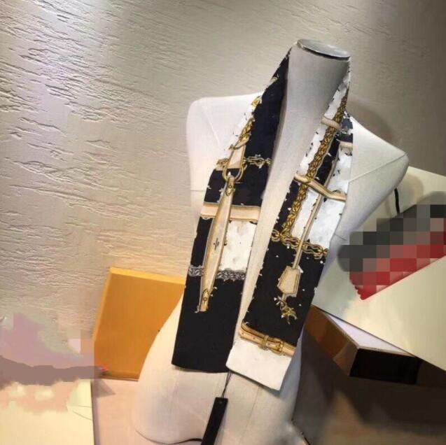 

High quality classic 100% Silk scarf for Women New Spring Design Chain Style Long Scarves Scarfs Wrap With Tag Shawls