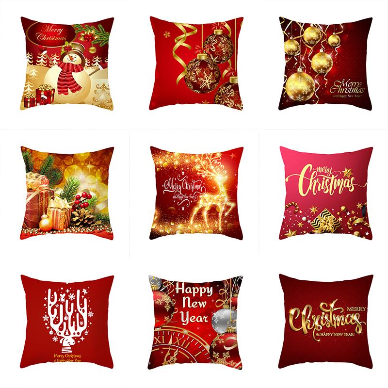 

44x44cm Cartoon Santa Claus Elk Christmas Pillowcase 2020 new year Decor for Home Merry Christmas Ornament Navidad Xmas Gifts 5z, Hh293-22