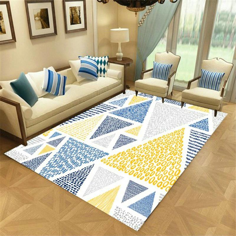 

Simple Style Geometric Carpet 3D Printing Loop-pile Velvet Indoor Corridor Kitchen Rug Bedside Mat Living Room Floor Area Rug, No.1